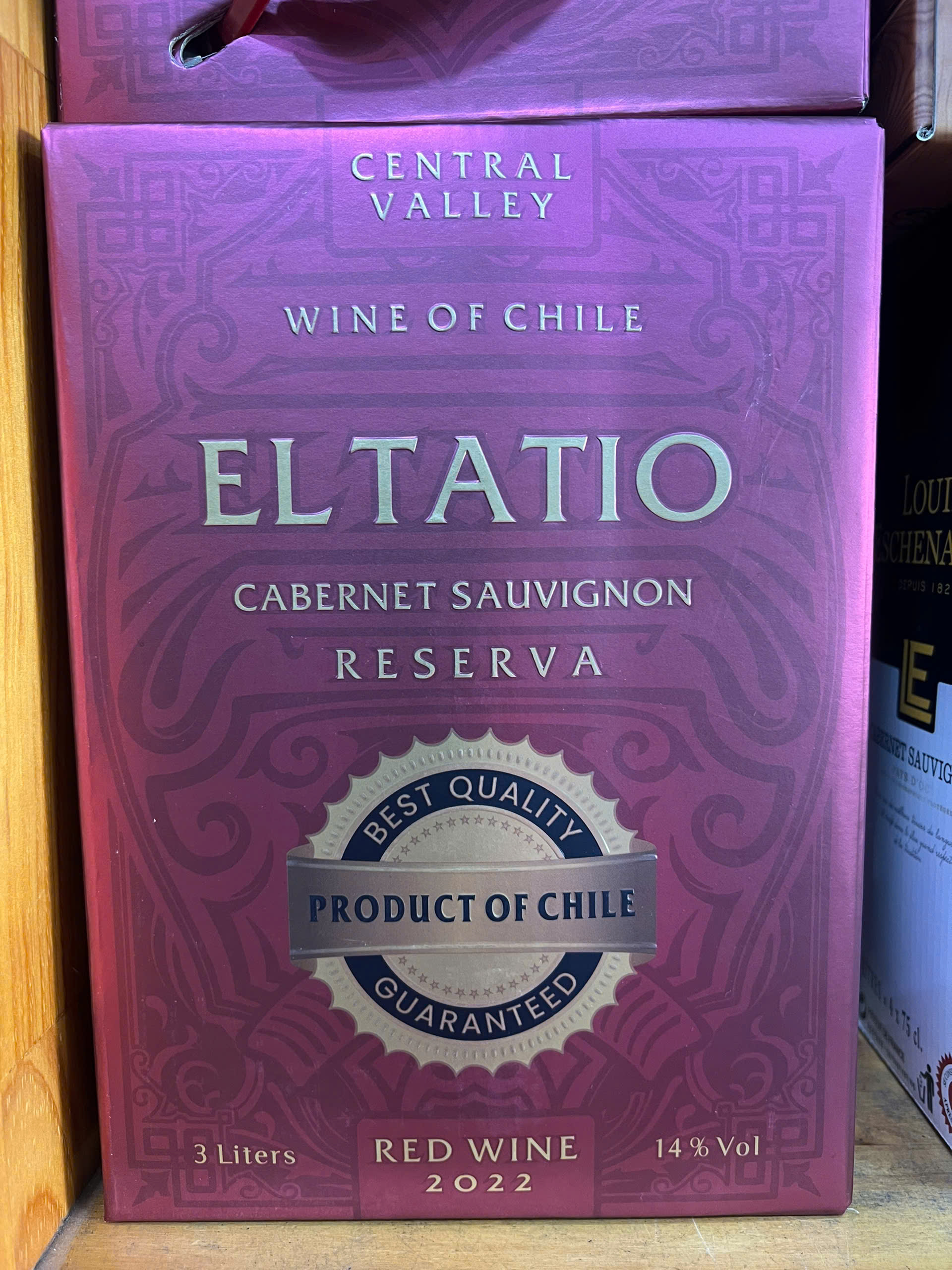 El Tatio Cabernet Sauvignon Reserva 3 Liter Box-14% Vol- Chile wine