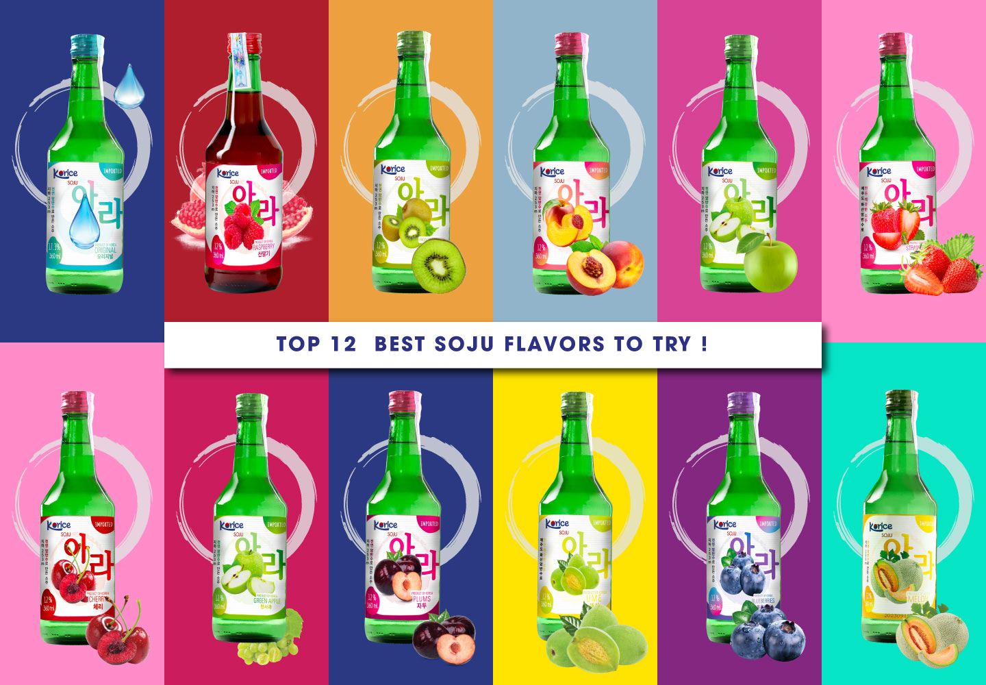 Korice Soju (many flavours)- 360ml- 12%v/v