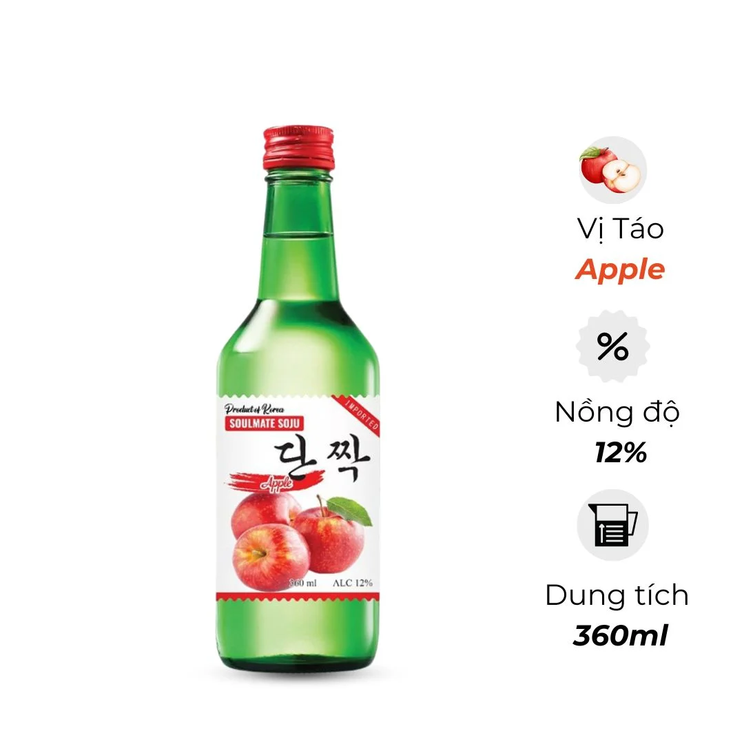 Soulmate soju- Apple Flavor- 360ml-12%v/v