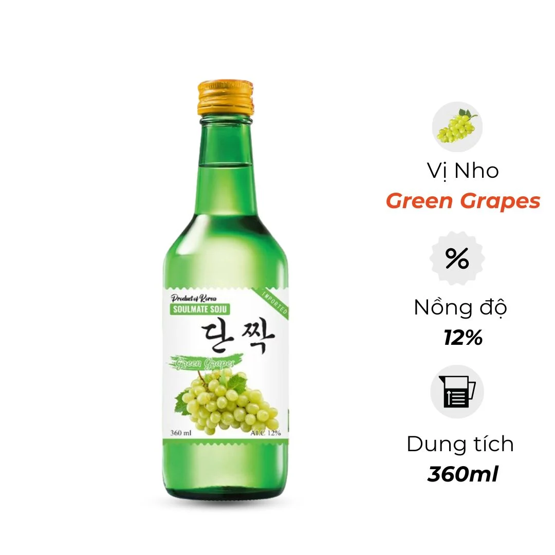 Soulmate Soju- Grape flavour- 360ml- 12%v/v