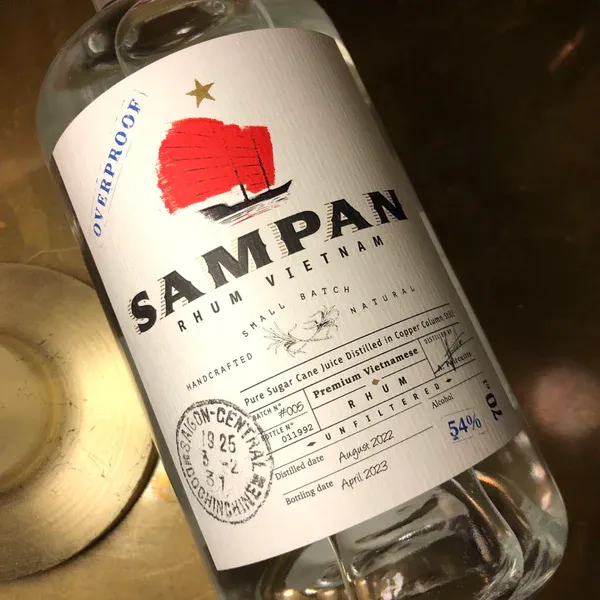 Sampan White Rum Overproof 54%-70cl