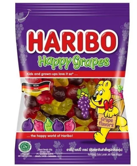 Kẹo dẻo Haribo Happy Grapes 80g