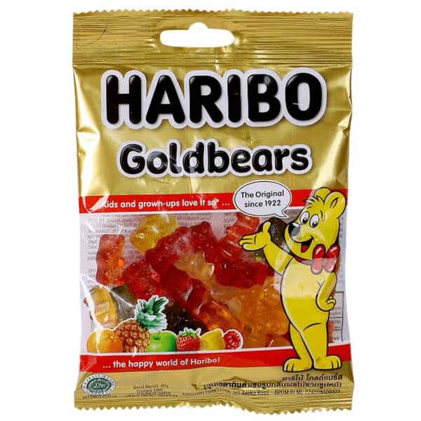 Kẹo dẻo Haribo Goldbears jelly gummy 80g