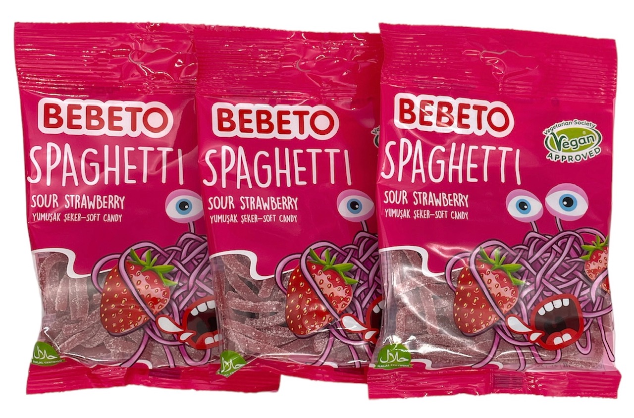 Bebeto Sour Strawberry Spaghetti (80g)