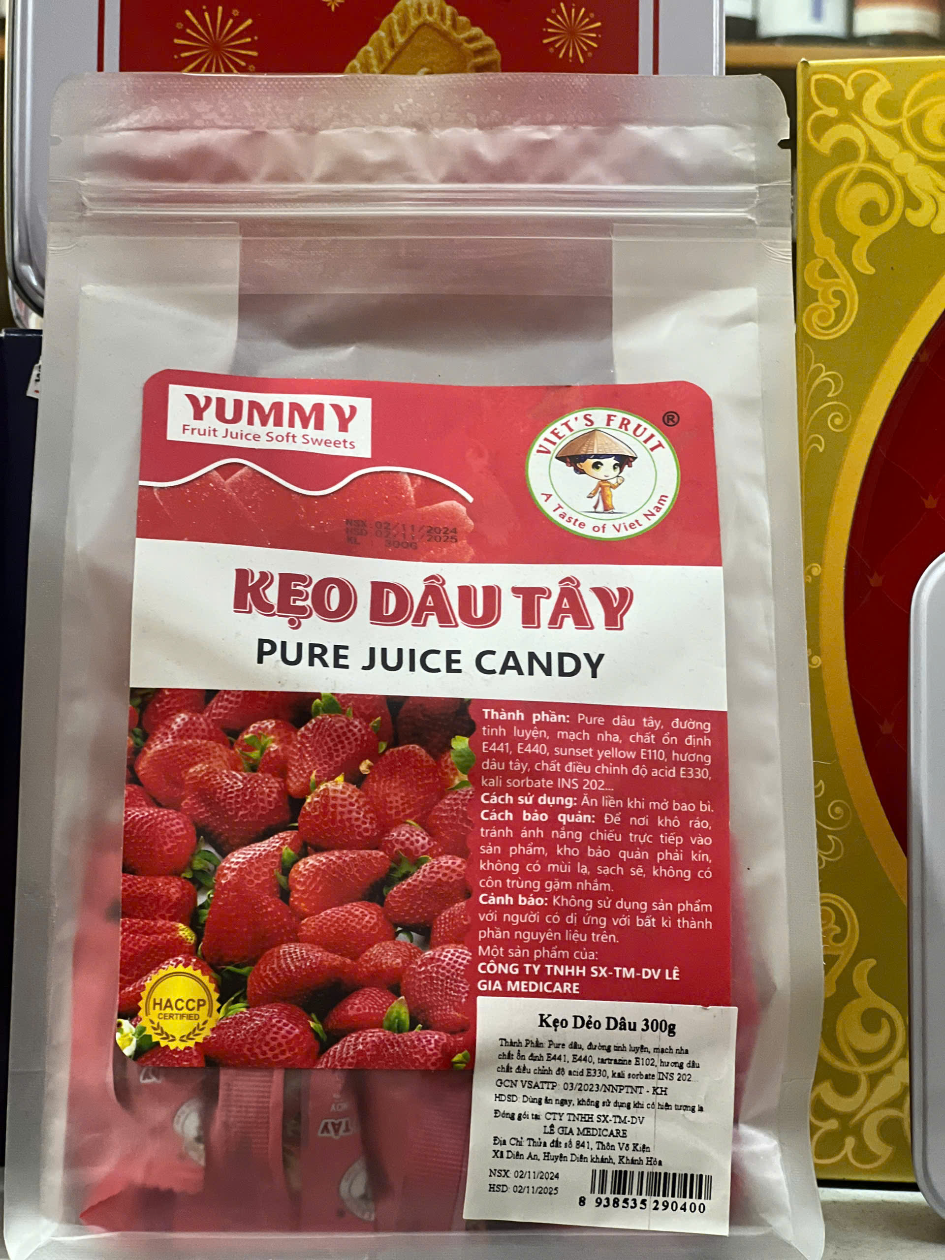 Pure Juice Candy- Kẹo dâu tây - Viet's Fruit 300gr