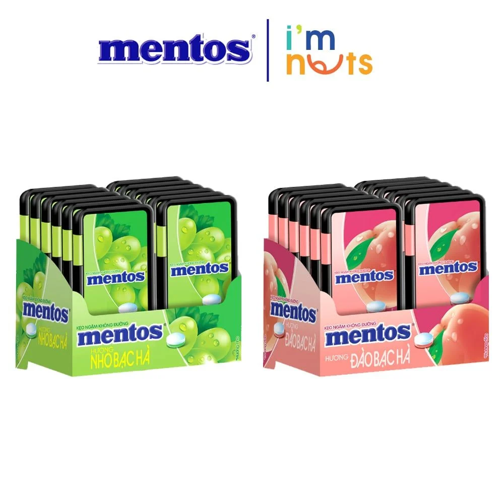 Mentos Peach/Grapes Mints Lozenges Candy- Kẹo ngậm Mentos 17g