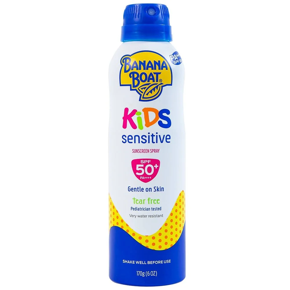 Xịt chống nắng trẻ em Banana Boat Kids Sensitive Sunscreen Spray SPF50 (170g)