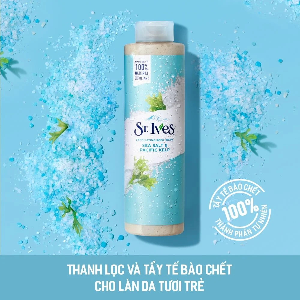 St.ives Sữa tắm Sea Salt & Pacific Kelp Exfoliating Body Wash 650ml