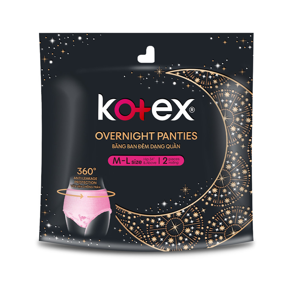 Overnight Panties Kotex - Bvs ban đêm dạng quần - 2 pieces