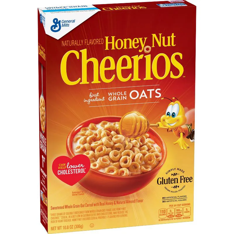 General Mills Honey Nut Cheerios Heart Healthy Cereal, Gluten-Free-306g