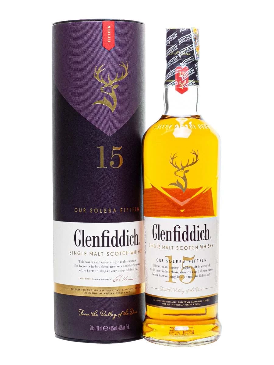 Rượu Glenfiddich Single Malt Scotch Whisky 15 years-40% v/v- 70cl