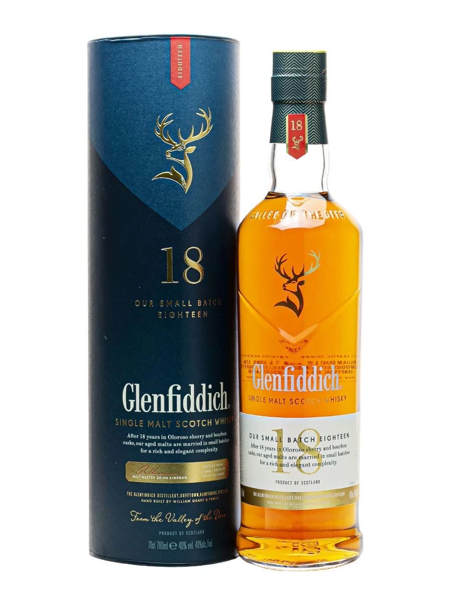 Rượu whisky Glenfiddich Single Malt 18YO 40% v/v- 70cl