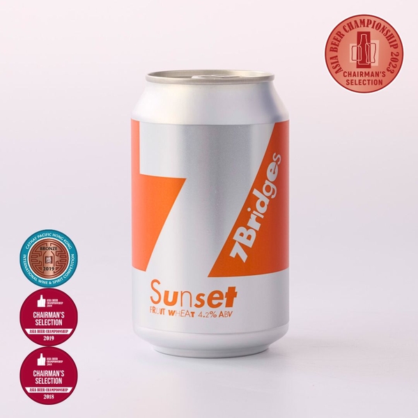 Bia thủ công 7 Bridges Sunset Tangerine Wheat  Beer- 330ml